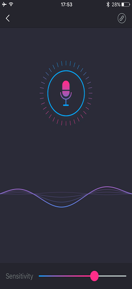 Zrzut ekranu aplikacji Lovense Remote Aktywowany dźwiękiem.